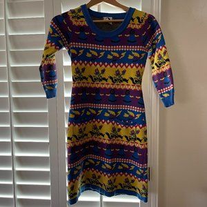 Small Betsey Johnson Punk Reissue Fair Isle Knit Dress